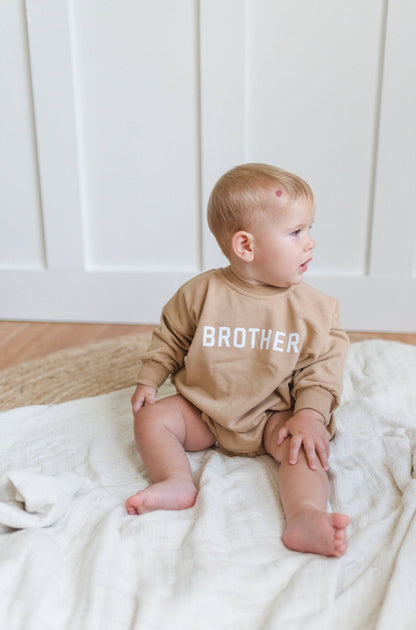 Brother Graphic Oversized Sweatshirt Romper